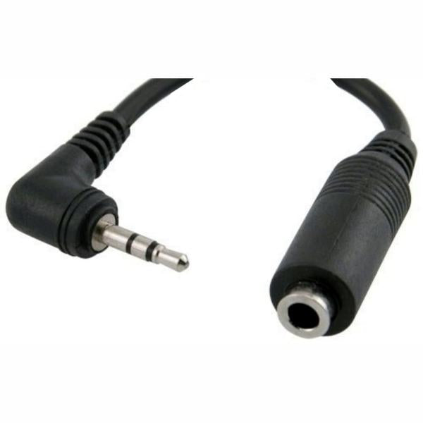 6' Premium 3.5mm Stereo Extension Cable - Right Angled Male Connector